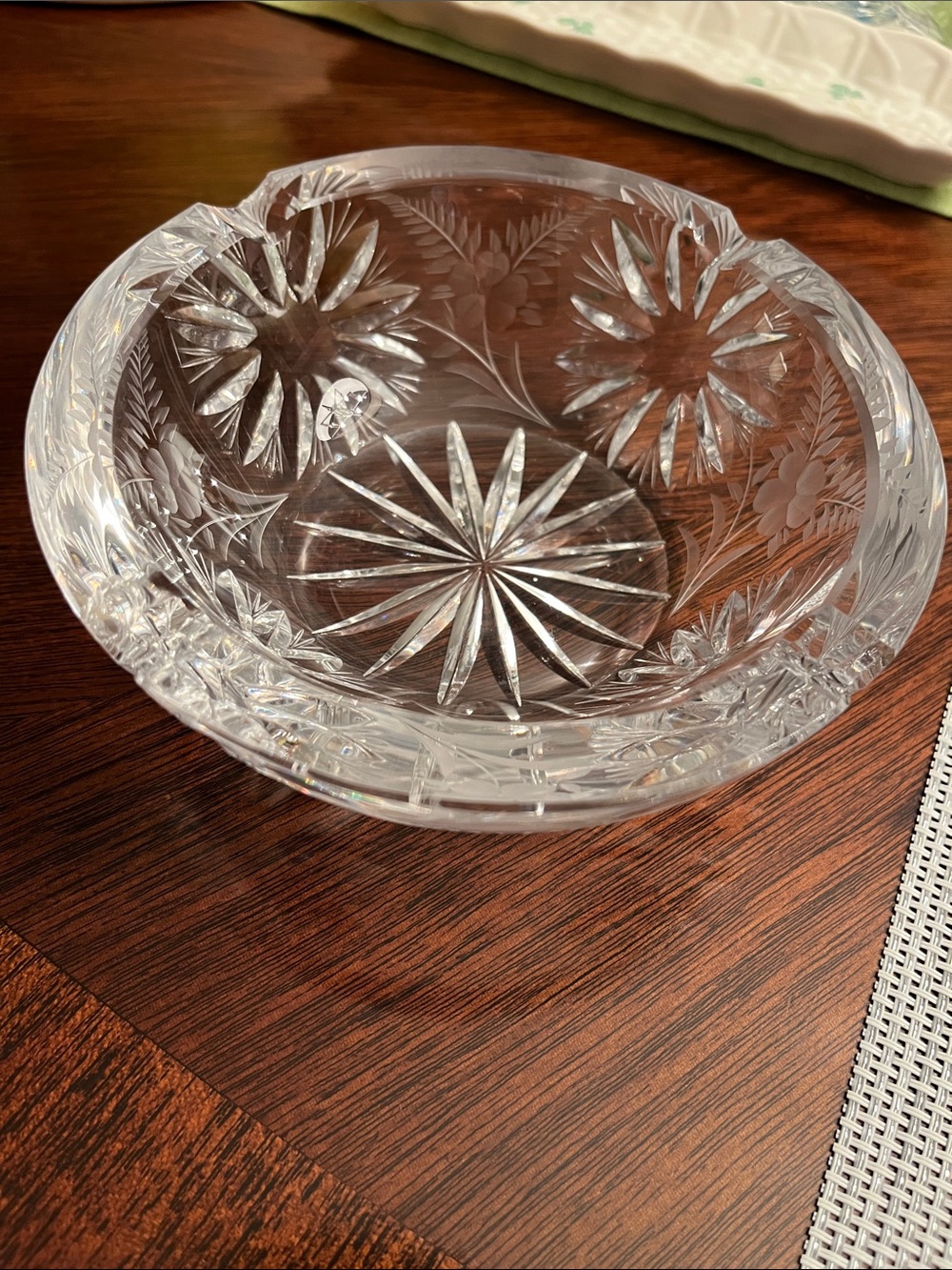 Vintage clear cut - crystal ashtray
